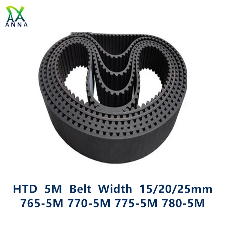 

HTD 5M Timing belt C=765/770/775/780 width 15/20/25mm Teeth 153 154 155 156 HTD5M synchronous Belt 765-5M 770-5M 775-5M 780-5M