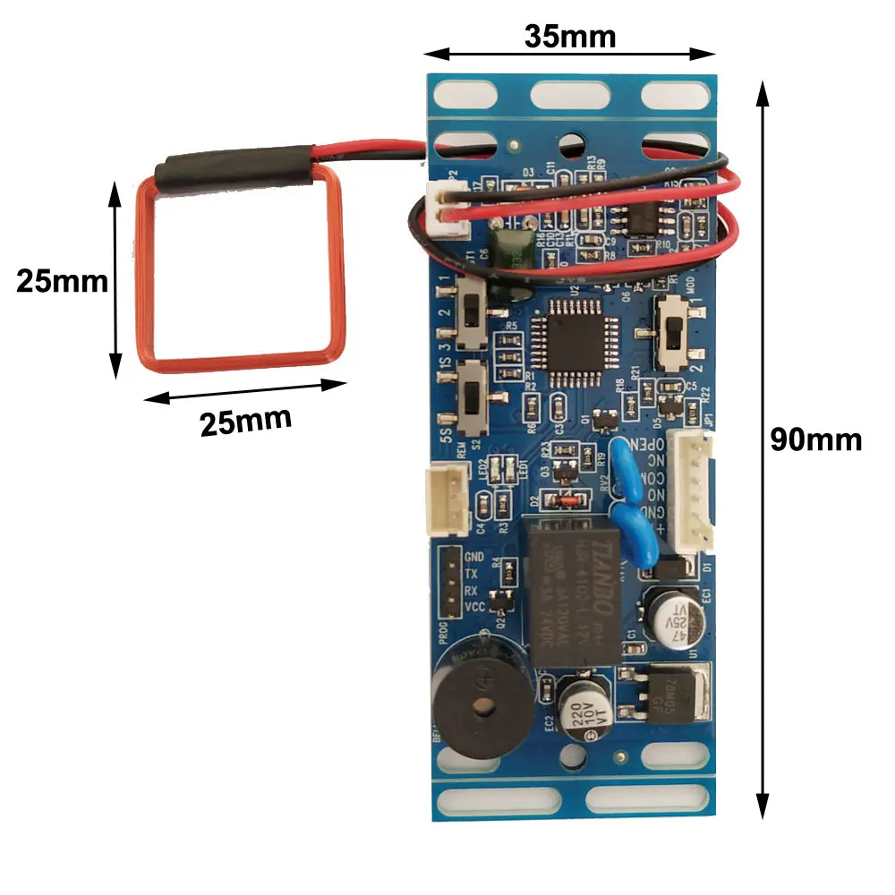 10pcs RFID EM/ID Embedded Door Access Control ,Intercom Access Control, Lift Control ,With 10 Em Key Fob