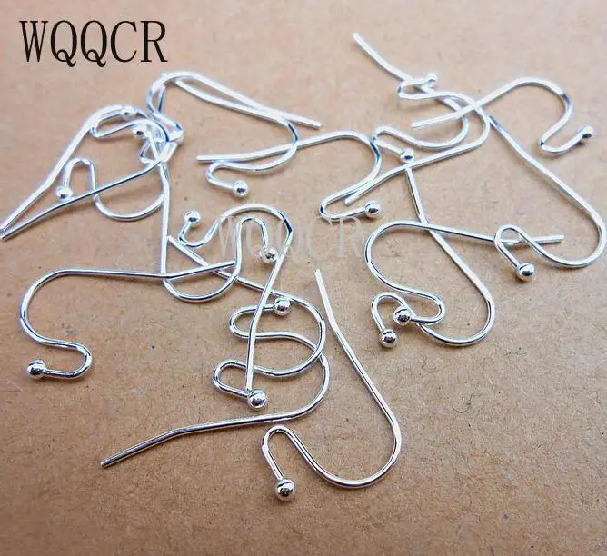 

200PCS NEW New Arrival Earring Findings Genuine 925 Sterling Silver Jewellery Ear Wire S Ball Hooks DIY Handmade Collections