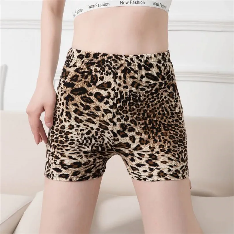 INDJXND Fashion Leopard Print Women Shorts Casual Flowers Print Fitness Short For Lady Women High Waist Casual Biker Short Femme