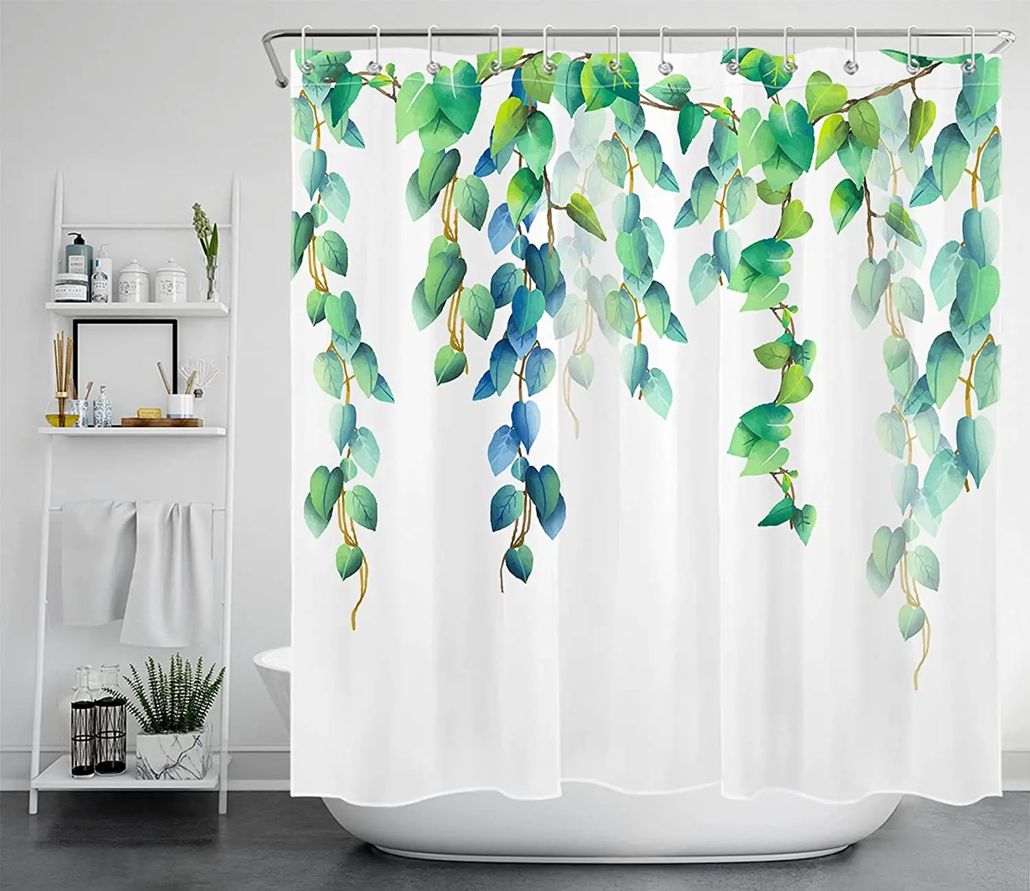 Dandelion Flower with Waterdrop Printing Shower Curtains Waterproof Cloth Curtain Set Fabric Bathroom Home Decor Bathtub Screens