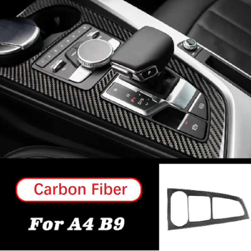 

Carbon Fiber Control Gear Shift Panel Decorative Frame Cover Trim Sticker Fit For Audi A4 B9 2017-2019 Interior Car Accessories