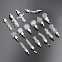 5piece SCREW CAP 6mm Glass Vial Pendant Miniature Clear Oil Charm Name Mini Wishing Glass Bottle
