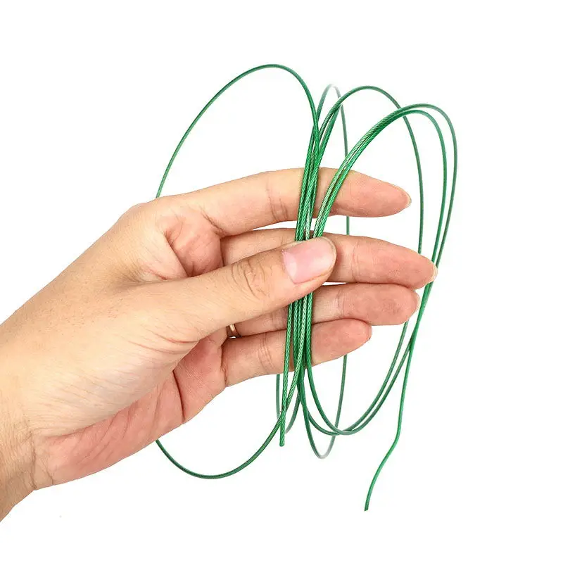 304 stainless steel black, green, blue and red transparent vinyl coated steel wire rope, 1mm-4mm, used for hanging light strings
