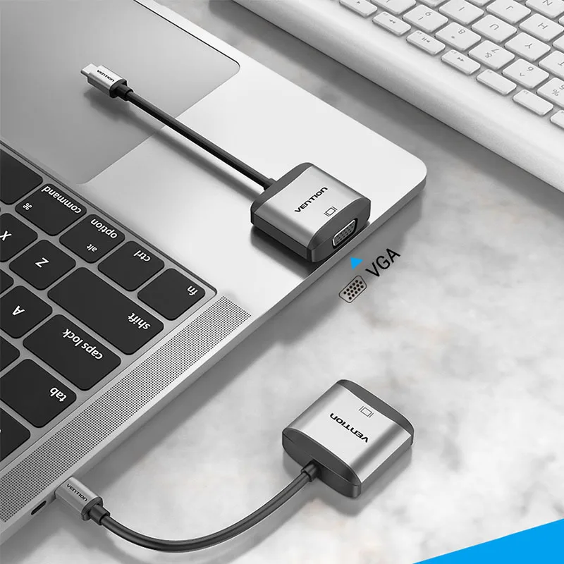 Vention usb c vgaアダプタusbタイプc vga 1080 1080p 60 60hz女性macbook proのchromebook huawei社メイト10 usb cタイプc vgaアダプタ