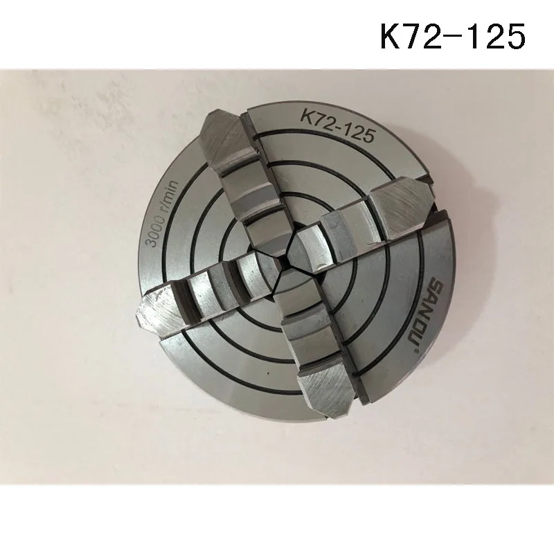 4 Jaw Independent Lathe Chuck 125mm Four-Jaws 5'' Manual Chuck K72-125 for CNC Clathe Fixture New