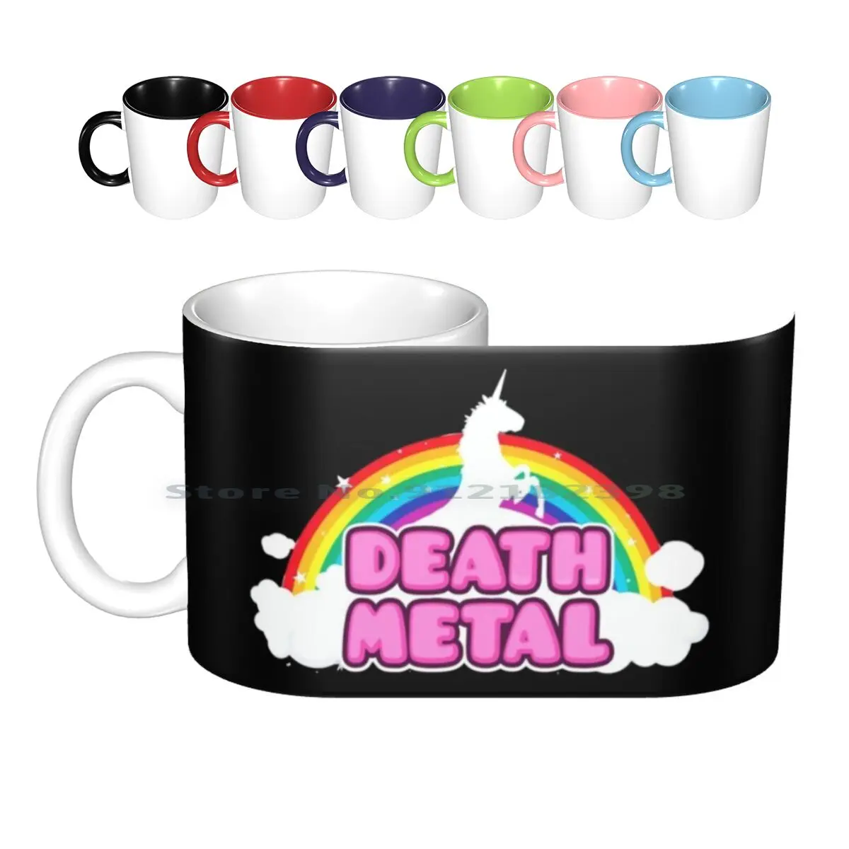 

Unicorn Rainbow Death Metal Ceramic Mugs Coffee Cups Milk Tea Mug Death Metal Heavy Metal Metal Unicorn Rainbow Parody Funny