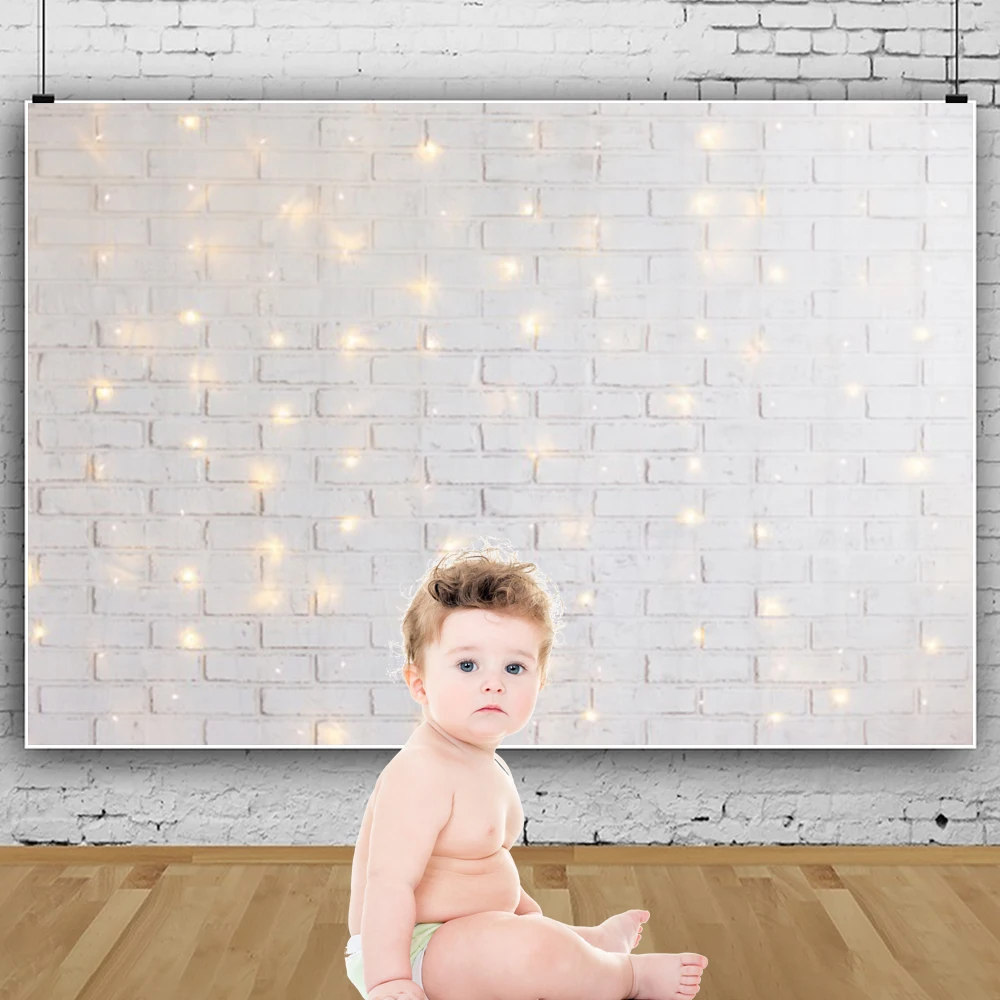 Vintage Graffiti White Brick Wall Backdrop for Photography Wedding Baby Birthday Party Art Portrait Photocall Background Props