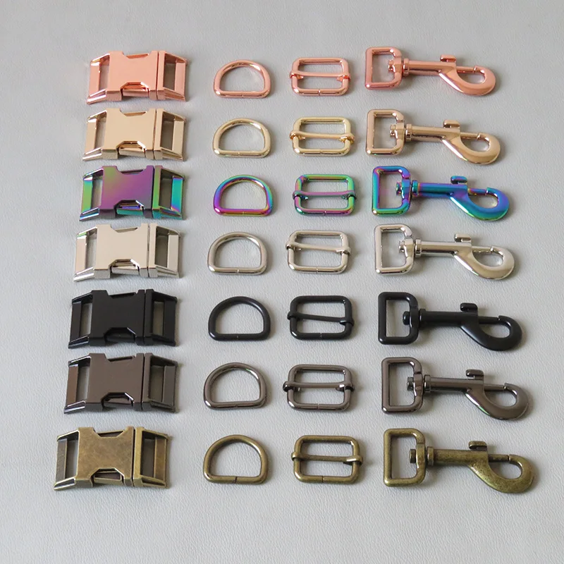 

100Sets/Pack 25mm Webbing Metal Belt Buckle Slider D Ring Snap Clip Hook For Pet Dog Collar Leads Lock Lobster Clasp Accessories