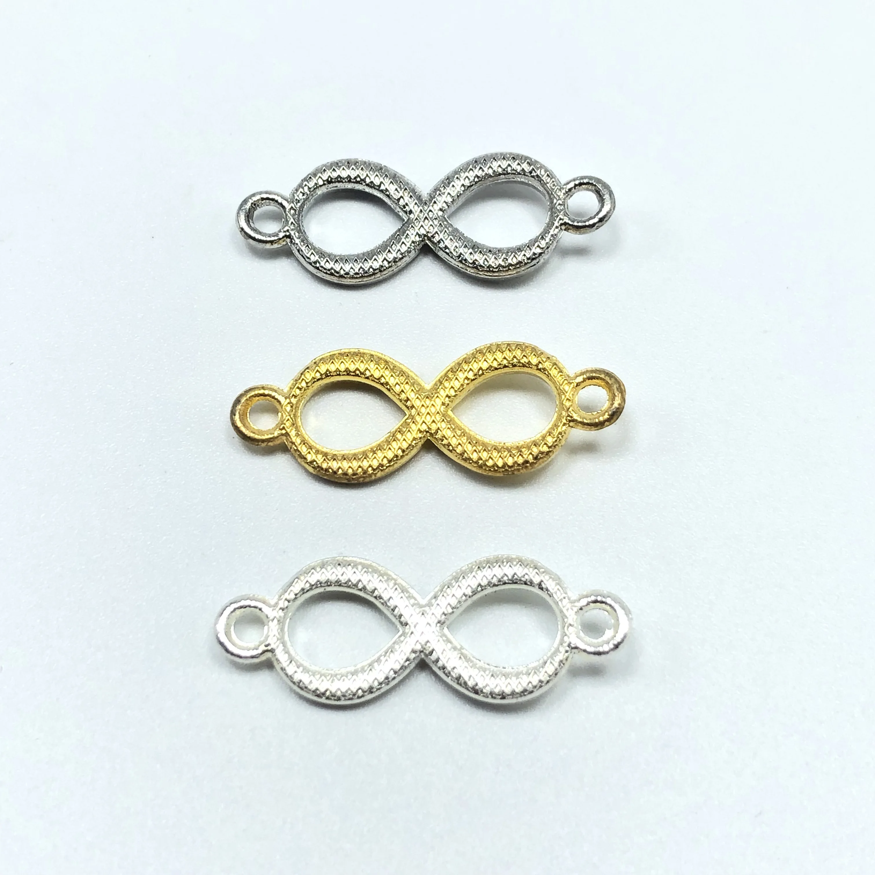 15pcs Infinite logo jewelry connector auspicious number 8 DIY handmade bracelet necklace for men and women 3 colors