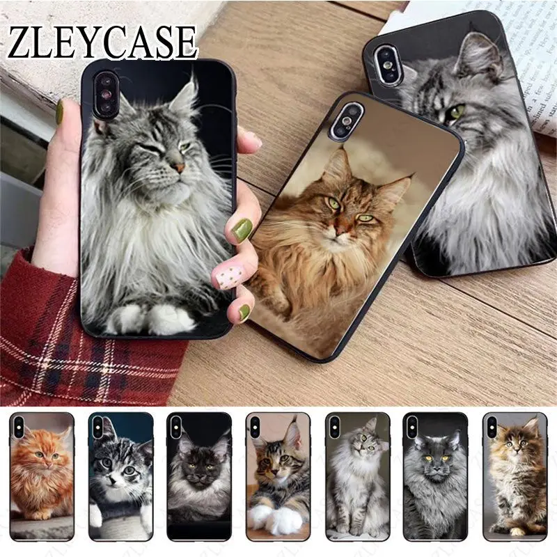 pet maine coon cat Phone Accessories Case For iphone 13pro 14pro 15pro 12pro 11pro xs max 7 8 XR 12mini 15plus 13mini SE cover