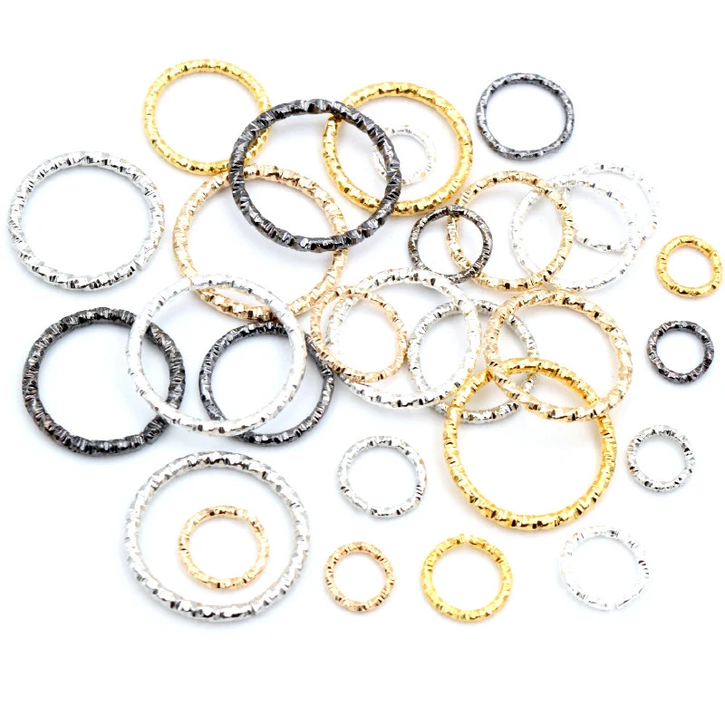 50-100pcs/lot 8 10 15 18 20mm 5-Colors Jump Rings Round Twisted Split Rings Connectors For Diy Jewelry Finding Making Supplies