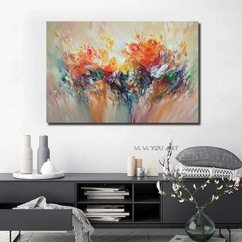 Large Size 100% Hand Painted Handmade Oil Paintings Colorful Abstract Wall Art Decor Wall Pictures Modern Canvas Gift Unframe