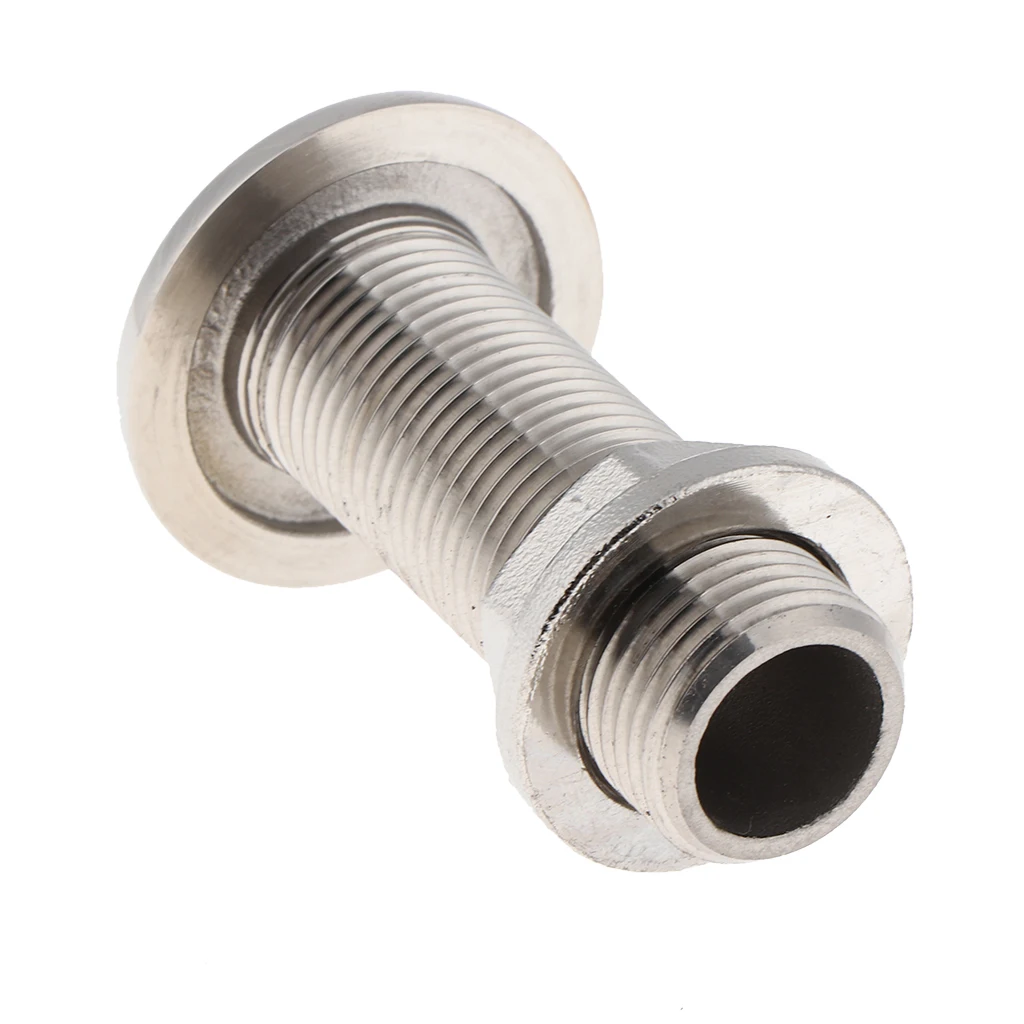 Conector de casco pasante para barco, drenaje para manguera de 38mm, 1-1/2 ", lengüeta de acero inoxidable 316