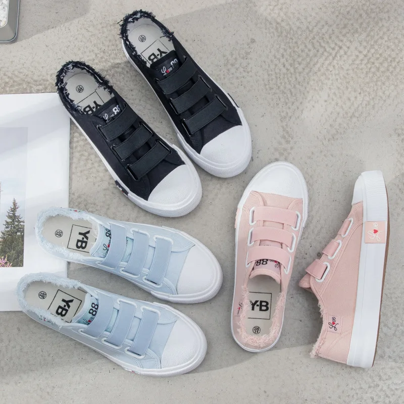 New Summer Autumn Ladies Canvas Shoes Women's Shoes Blue Sneakers Students Breathable Causal Flat Single Shoes