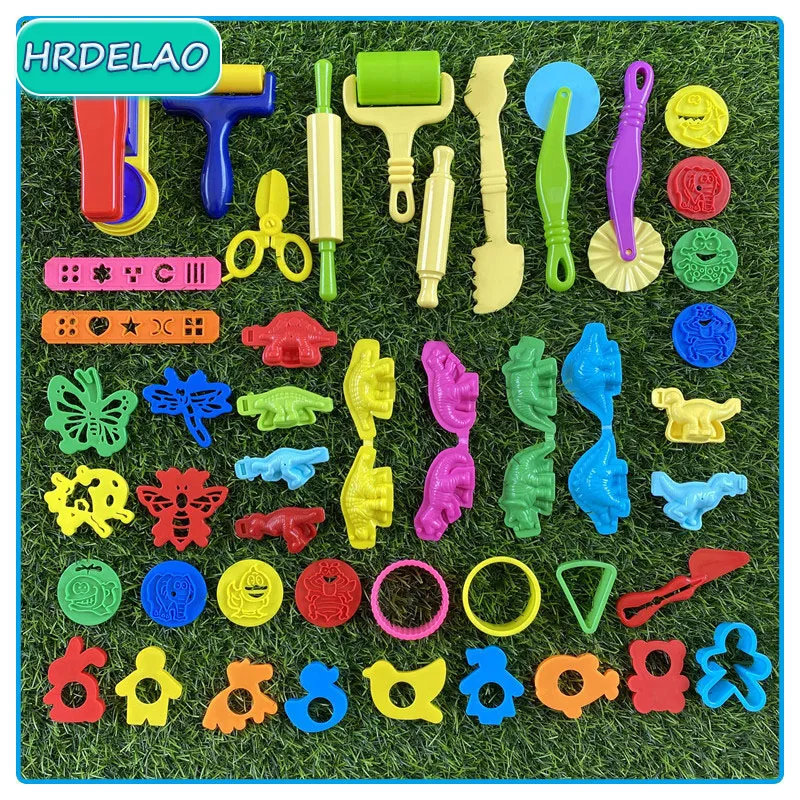 

46pcs Slimes Play Dough Tools Accessories Plasticine Model Modeling Clay Kits Soft Clay Plastic Set Moulds Toy for children Gift