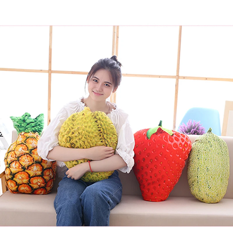 Mô Phỏng Trái Cây Và Rau Quả Gối Sang Trọng Dâu Tây Thơm Cà Chua Cà Tím Bí Ngô Sầu Riêng Dưa Đỏ Đồ Chơi Nhồi Bông