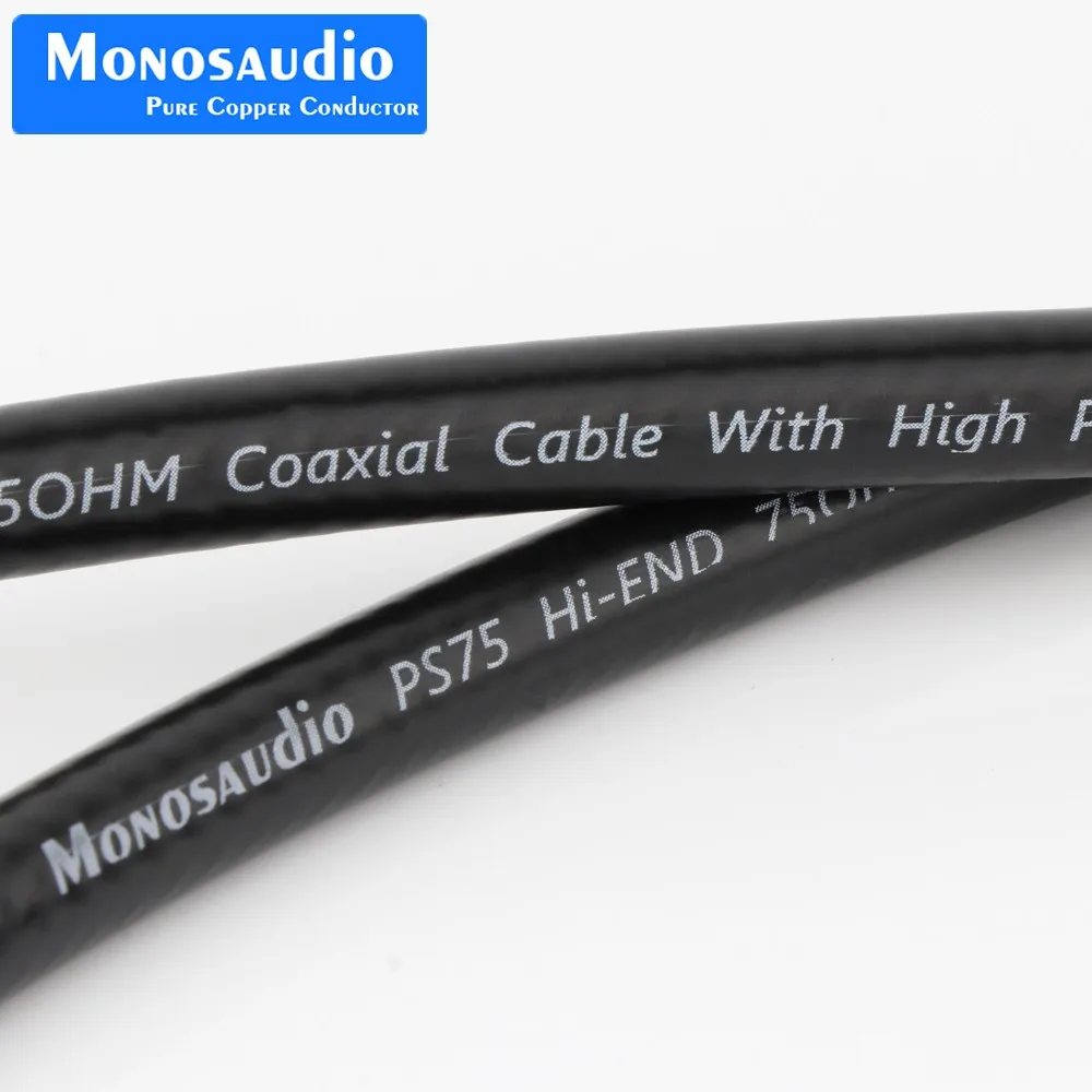 Monosaudio PS75 Hi-END 75ohm czyste srebro RCA kabel sygnałowy 750HM kabel koncentryczny czyste srebro kabel połączeniowy