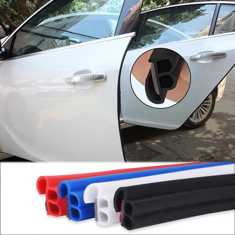 25M BJ Type Universal Rubber Car Door Edge Scratch Protector Strips 4colors Seal Door Sound Insulation Sticker Car Accessories