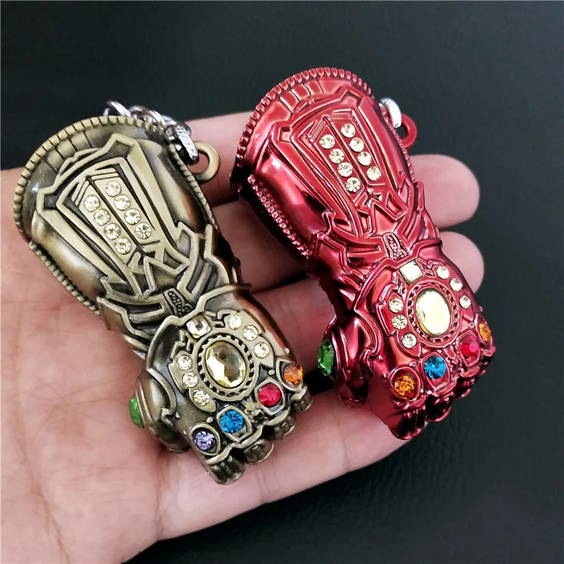 The Endgame Boss Keychain Power Glove Gauntlet Key Chains Pendant Keyring For Movie Fans Souvenir Toy Gift Accessories