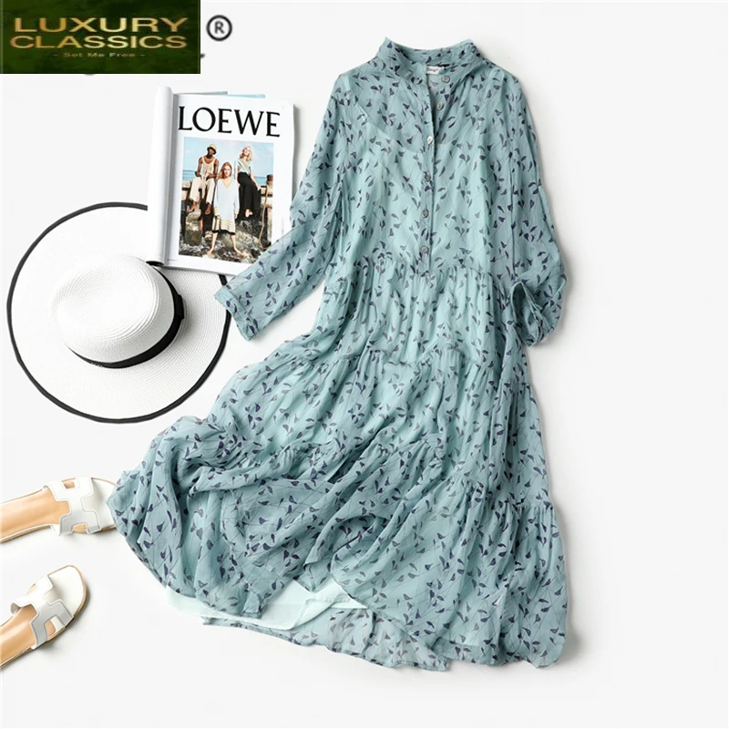 Women Vintage Summer Dress Clothes 2021 Boho blue Long Vestidos Ladies Print Maxi Dresses + Top Robe Mujer QA02088