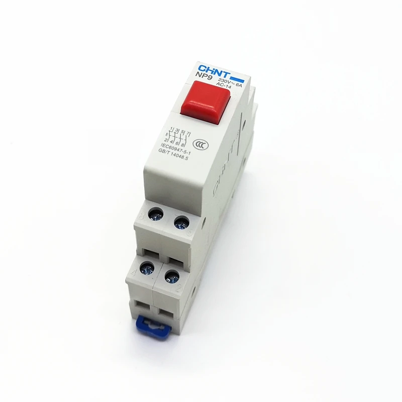 1PCS CHINT Din Rail Mount Pushbutton NP9 series 2NO+2NC Red  Green Pushbutton Switch