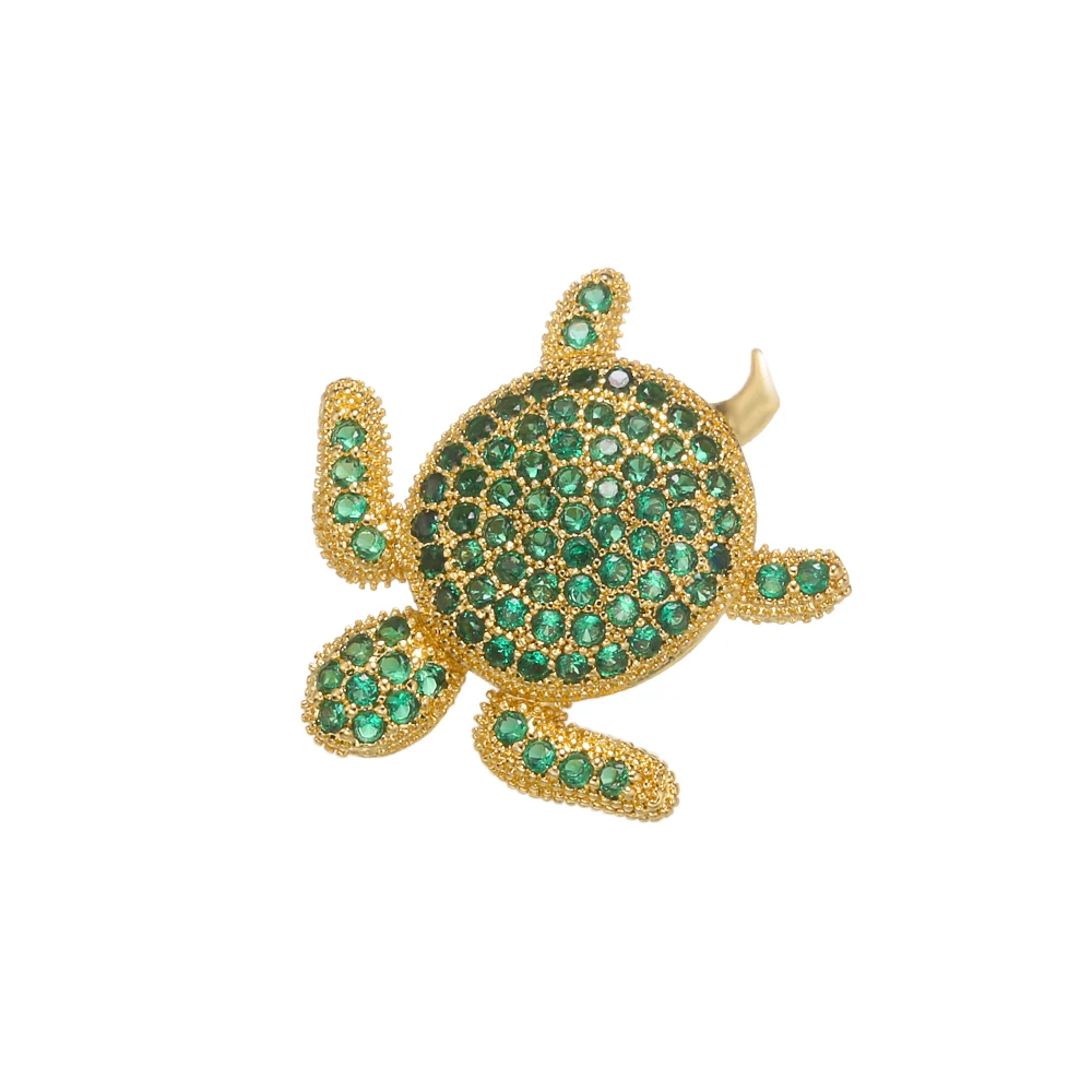 ZHUKOU 19x21mm Crystal Small Animal Turtle Connector for Women DIY Handmade Bracelet Necklace Jewelry Accessories model:VS437