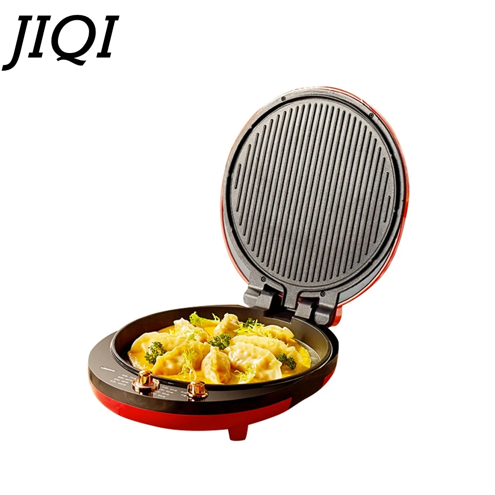 JIQI Electric Baking Pan Double-sided Heating Pancake Maker Skillet Frying Pan Automatic Crepe Pizza Barbecue Machine 220V