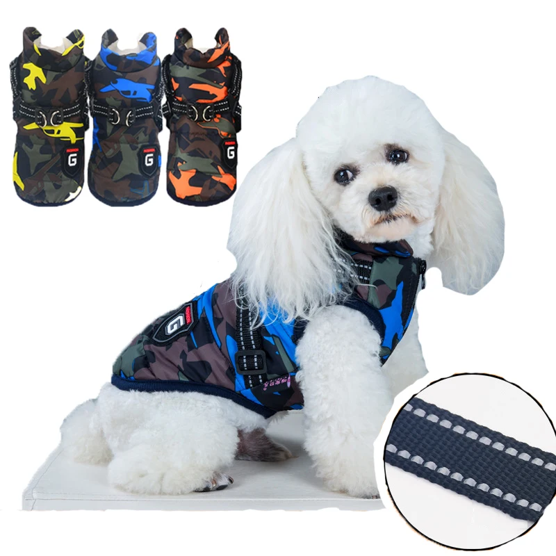 

Pet Harness Vest Clothes Puppy Clothing Camouflage Dog Jacket Winter Warm Pet Clothes For Small Dogs Shih Tzu Chihuahua Pug Coat