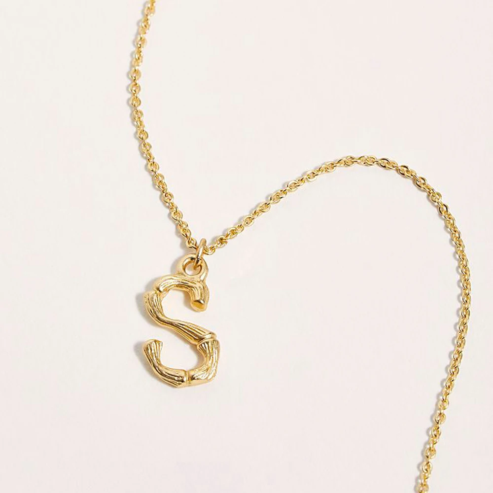 eManco Stainless Steel Pendant Initial Letter Necklace Women 4 Types Chain Necklaces for Women Best Friend Necklace Jewelry