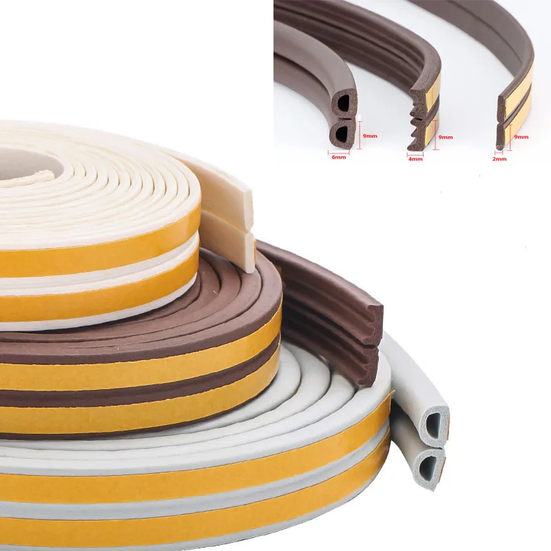 5M Type DIEP Self Adhesive Door Sealing Strips Self Adhesive Window Foam Wind Waterproof Dustproof Sound Insulation Strip Tools