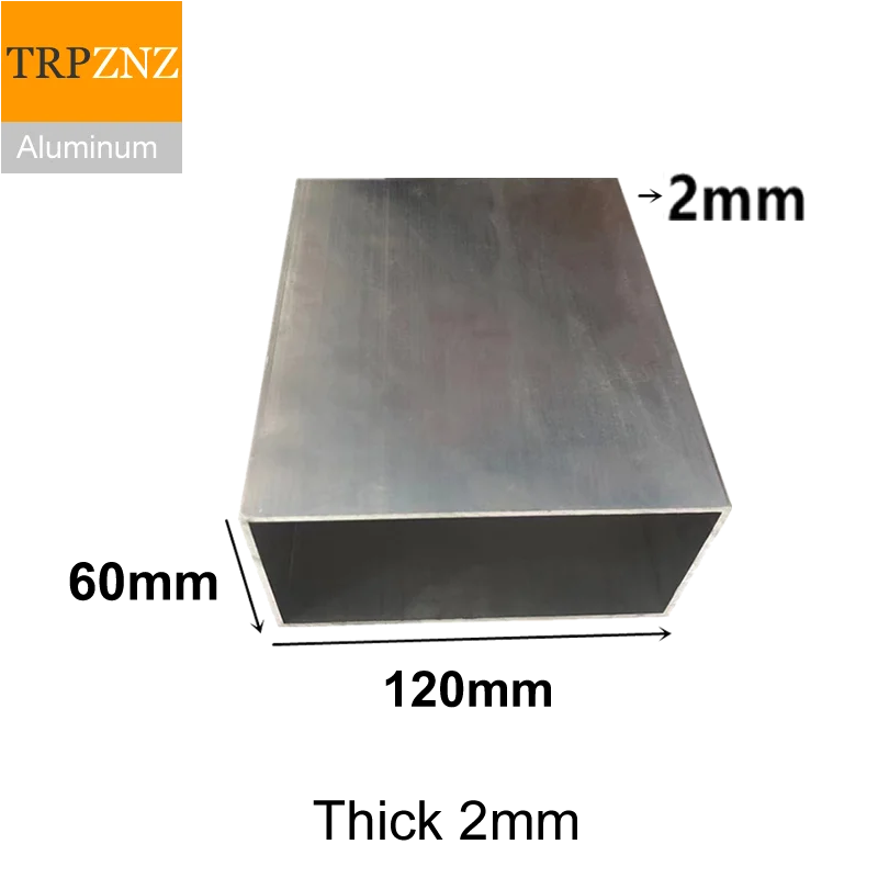 60x120mm thick 2mm  Rectangular aluminum tube profile  6063 Aluminum square pipe  Aluminum profile for decoration