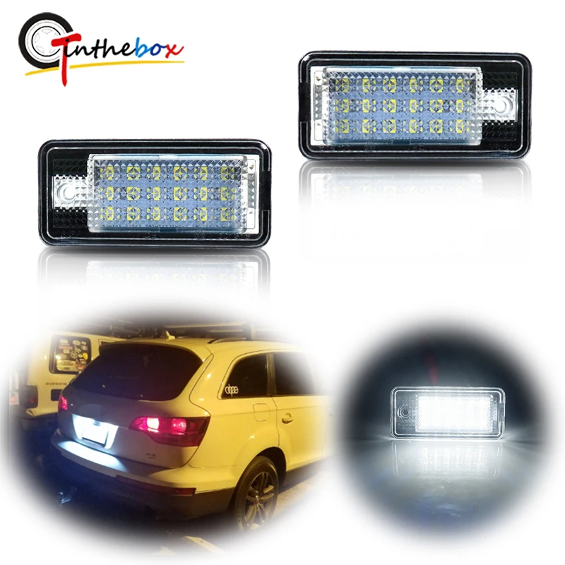 Gtinthebox Error Free White 18-SMD LED Car Number License Plate Lights For Audi A3 S3 A4 S4 B6 B7 A5 S5 A6 S6 A8 S8 Q7 Avant 12V