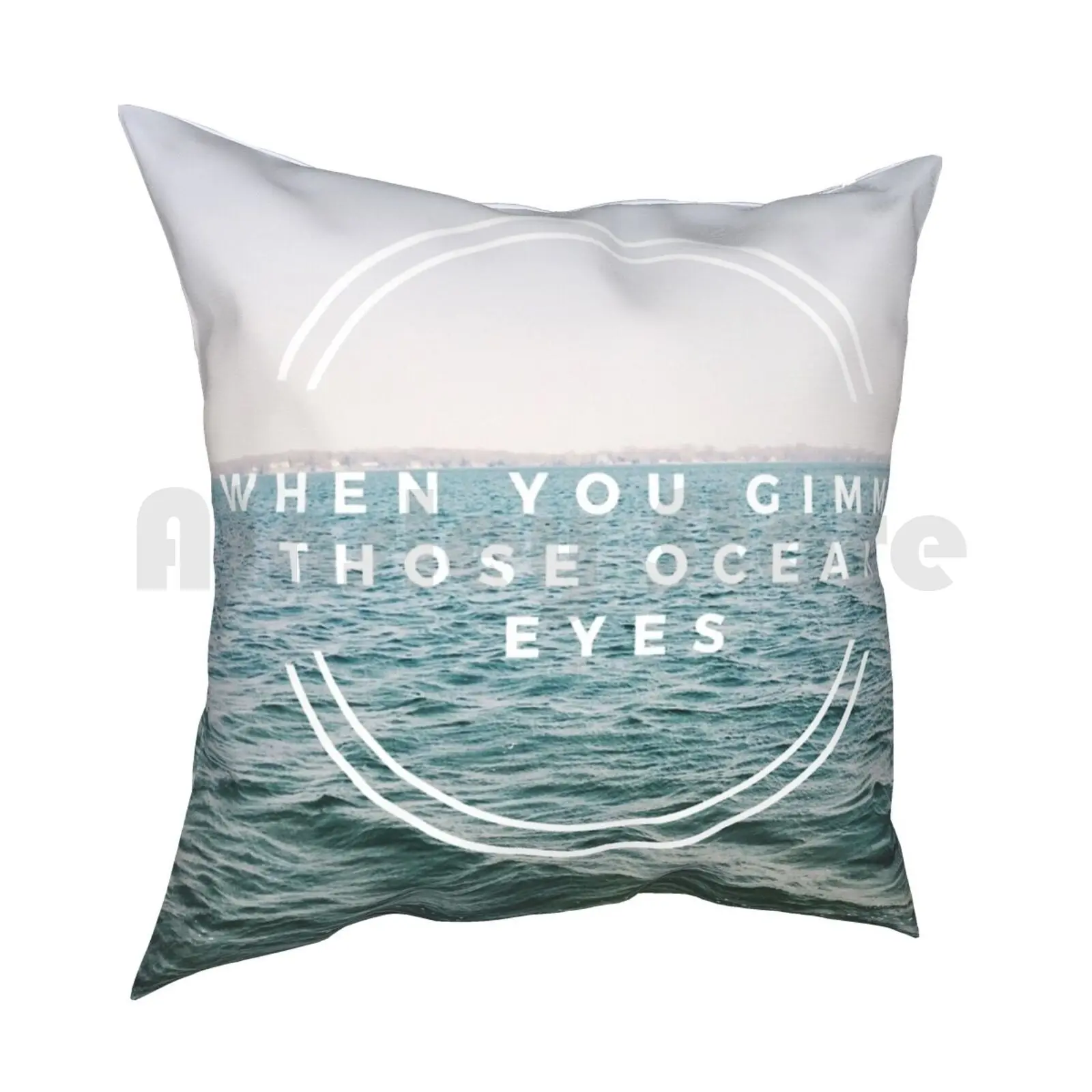 Ocean Eyes Pillow Case Printed Home Soft Throw Pillow Music Lyrics Ocean