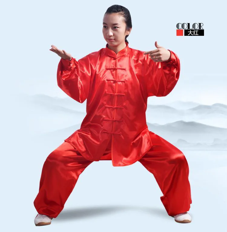 Wholesale Tai Chi Clothing Middle-aged And Elderly Men And Women Children's Silk Chinese Stand Collar Martial Arts Suits