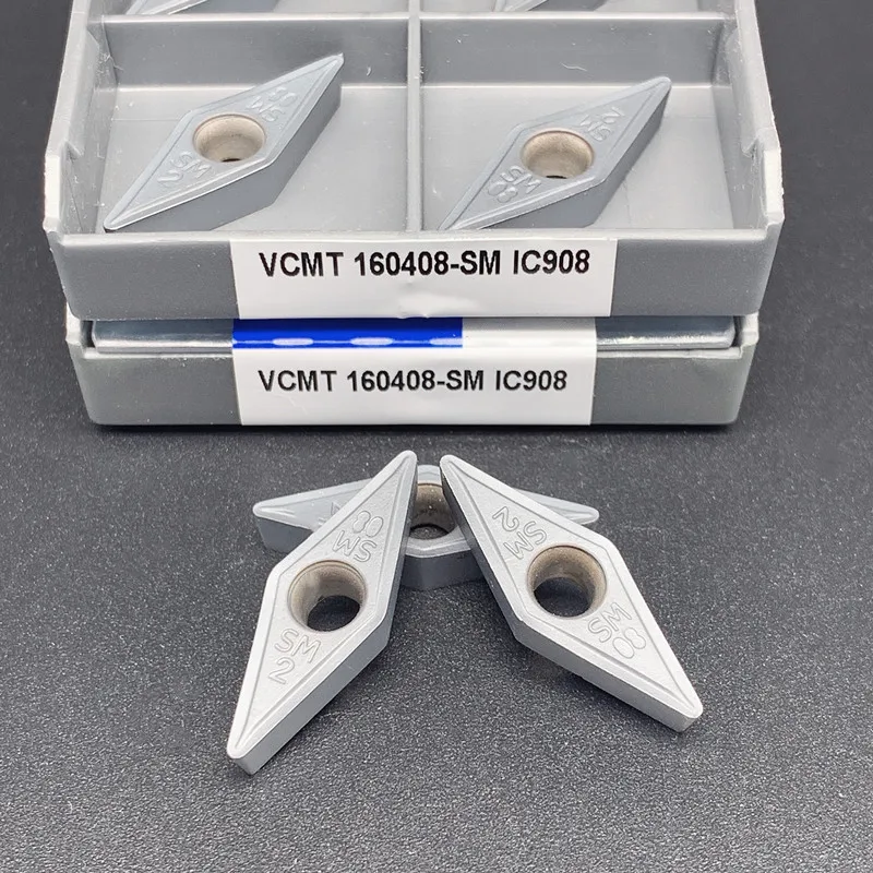 VCMT160404 VCMT160408คาร์ไบด์ VCMT 160404 160408 SM IC907 IC908เครื่องกลึงโลหะเครื่อง CNC ตัดเครื่องมือทังสเตน Carb