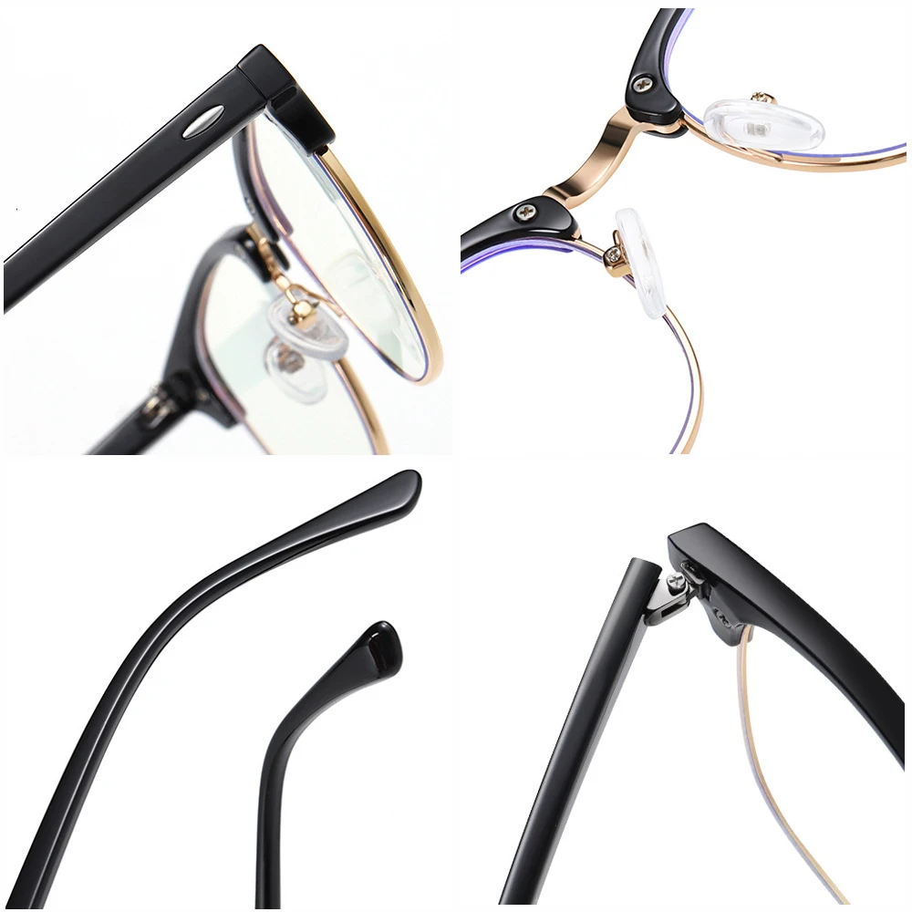 VIVIBEE-Gafas de bloqueo de luz azul Vintage para hombres y mujeres, gafas cuadradas con filtro de rayos, gafas para juegos, marcos negros, gafas
