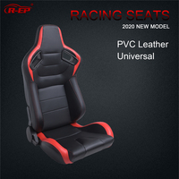 R-EP Adjustable Racing Seat Universal for Sport Car Simulator Bucket Seats Black-Red PVC Leather  XH-1054-BR