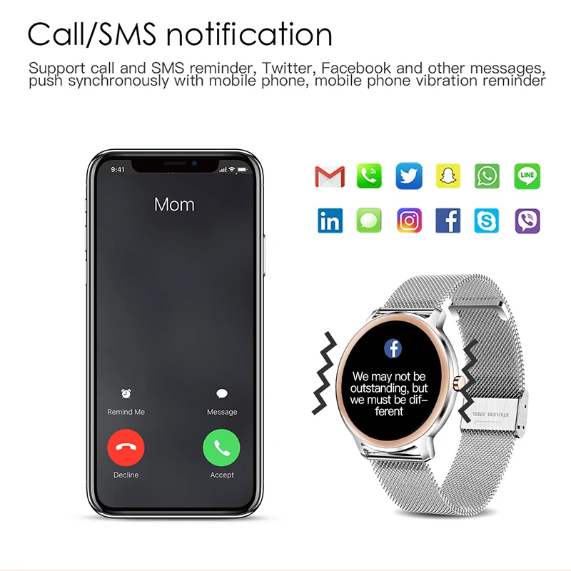 LIGE New Smart watch Lady Full Touch Screen Sports Fitness Smart Bracelet waterproof Bluetooth For Android iOS Women Smart watch