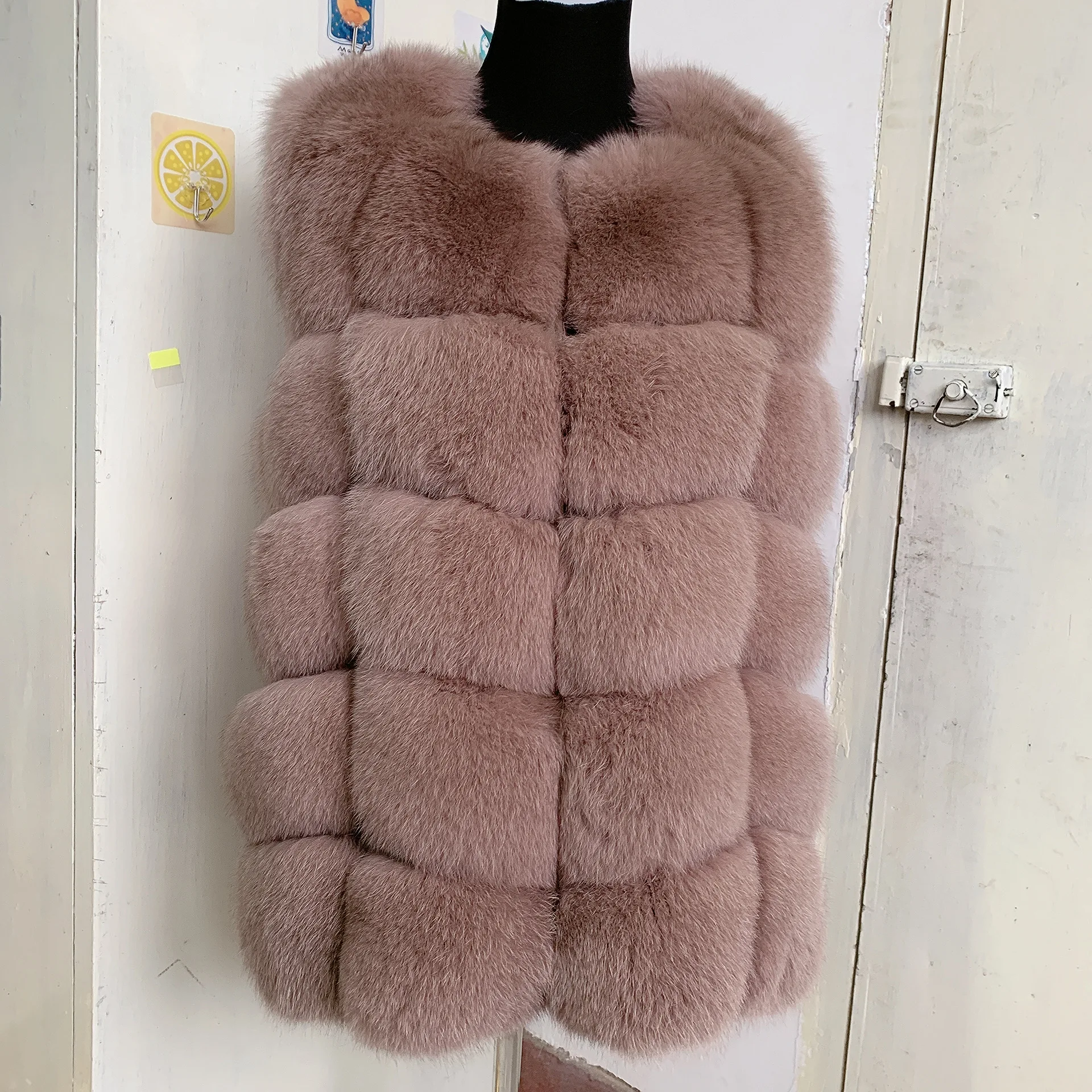 Natural fox fur vest high-quality fox fur jacket ladies autumn and winter warm real fur vest 100% real fox fur vest jacket