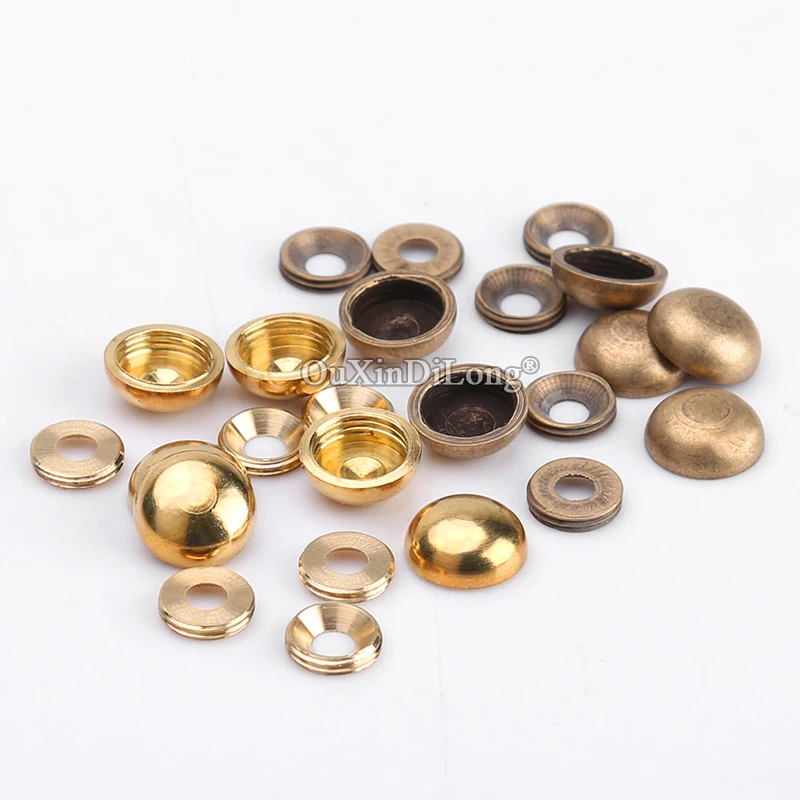 الرجعية خمر 40 قطعة النحاس النقي الإعلان الأظافر الاكريليك الزجاج مرآة الأظافر السحابات مسامير غطاء الزخرفية قبعات #5