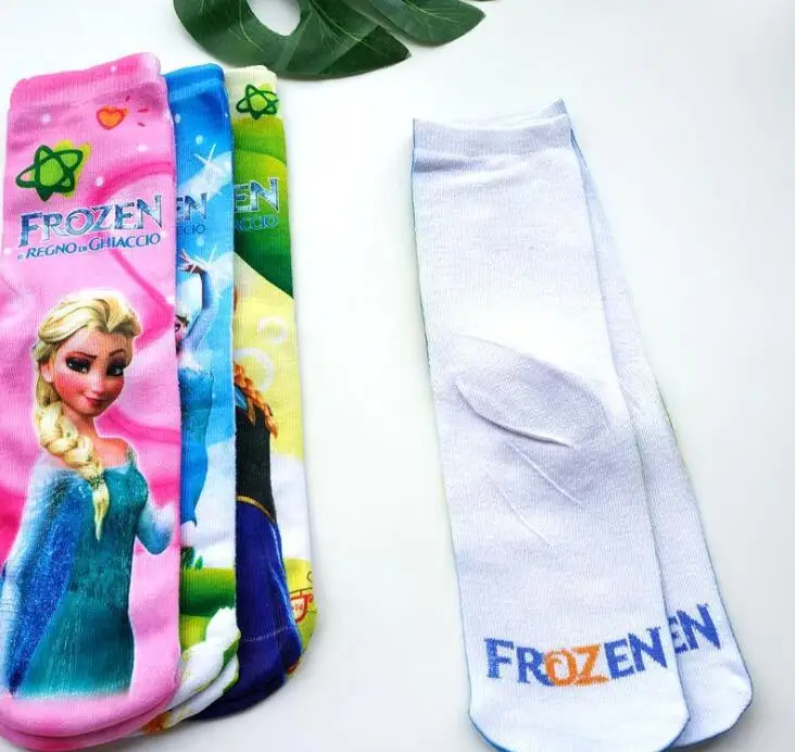 Hot Toys Cartoons Design Kids Mid-Length Socks Frozen Elsa Anna Sofia Princess Cars Mickey Children Favorite Socks Party Favors