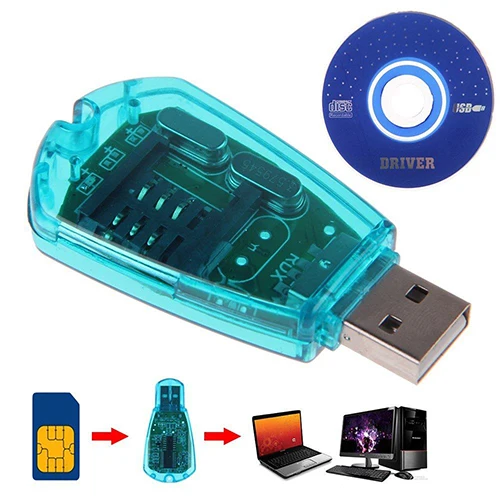 Mini USB Cellphone Standard SIM Card Reader Copy Cloner Writer SMS Backups GSM/CDMA+CD