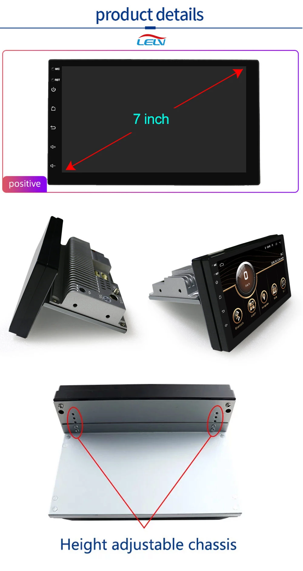 android car navigation Multimedia System Radio 7inch MTK 1024*600 Universal video car audio system