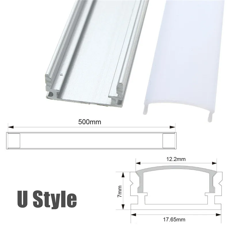 30/50cm LED Bar Lights U/V/YW-Style Shaped For LED Strip LightAluminum Channel Holder Milk Cover End Up Lighting Accessories