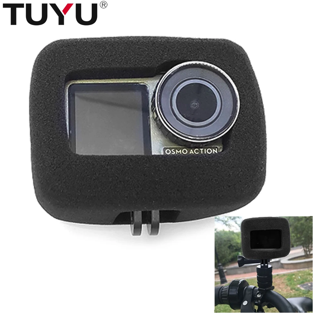 TUYU Schaum Windschutzscheibe Windschutz Gehäuse Fall Für Dji Osmo Action Kamera Schwamm Windproof Cap Wind Lärm Zu Reduzieren