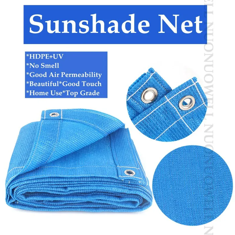 

House-hold Shading Net Blue HDPE Anti-UV Sun Shade Customize Size Terrace Balcony Privacy Net Safety Fence Netting Canopy Nets