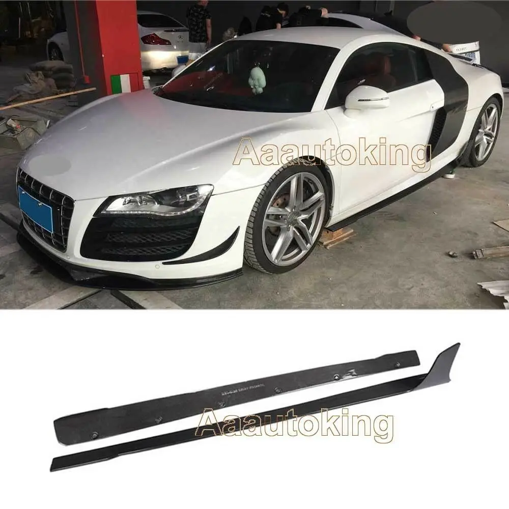 

For Audi R8 2008-2015 Carbon Fiber Car Side Extension Skirts Bodykits Protector Trim 2pcs