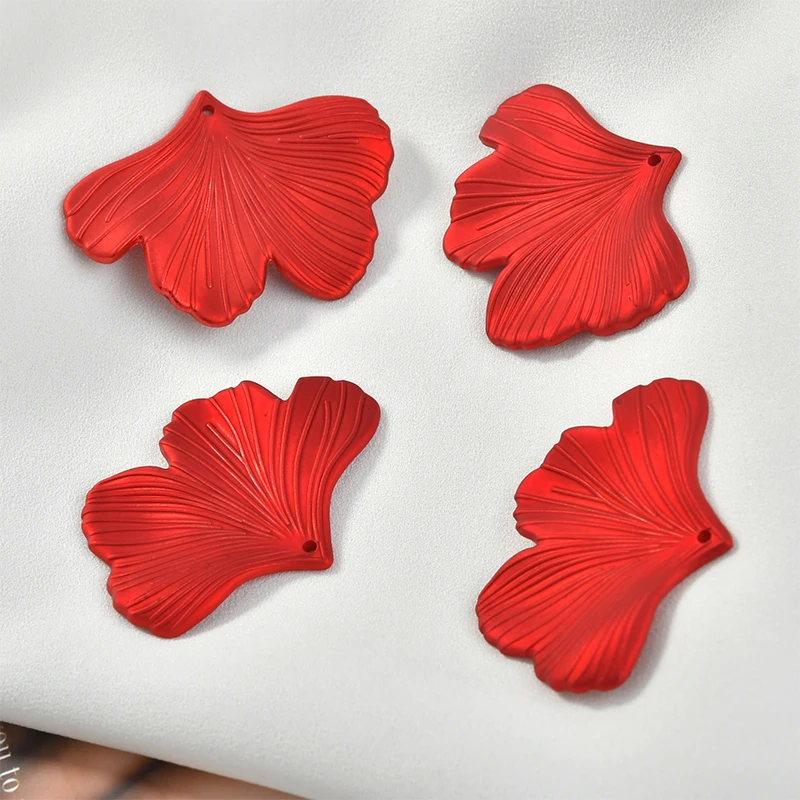 New style 40pcs/lot Rubber paint cartoon maple leaf shape resin beads diy jewelry earring/garment accessory