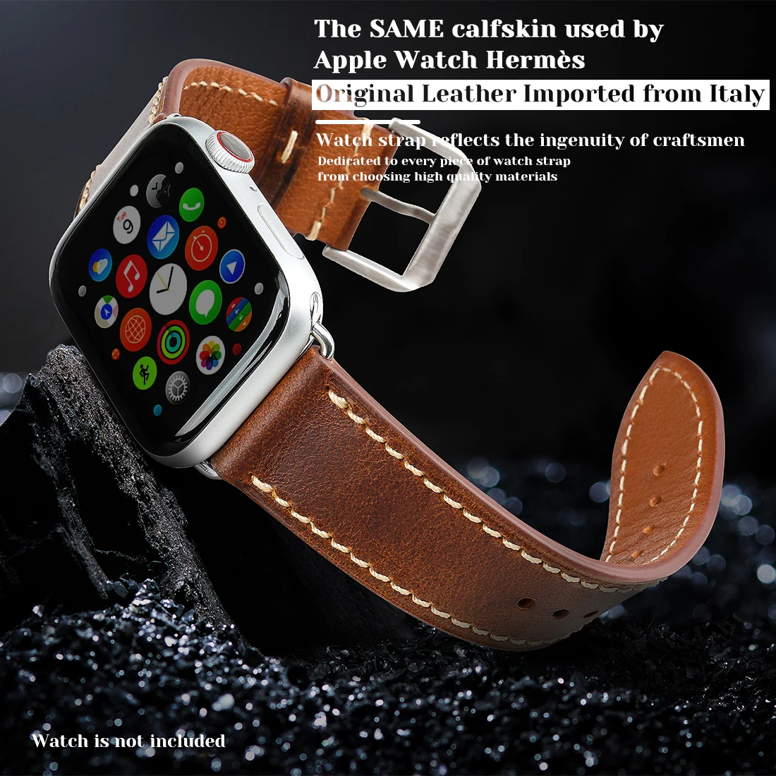 2022 New Arrivals Retro Real Leather Strap For Apple Watch Band 49mm 45mm 41mm 44mm 40mm 42mm 38mm iWatch 8 7 SE 6 5 4 Bracelet